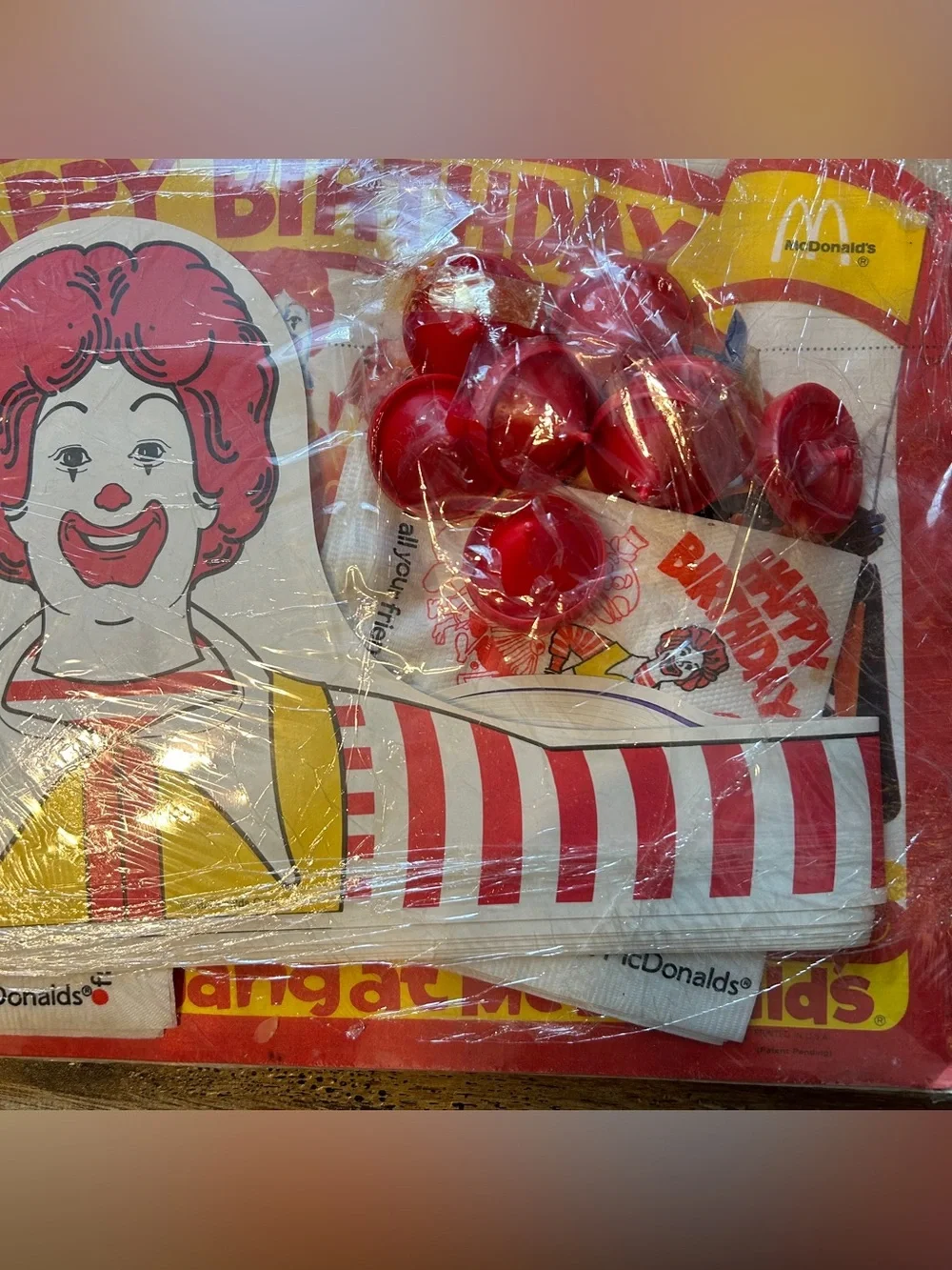 Mcdonald's Happy Birthday Kit Vintage 1980s Placemats Napkin Hats New Never Use